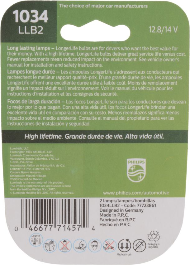 Philips 1034LLB2 Philips LongerLife Miniature 1034LL