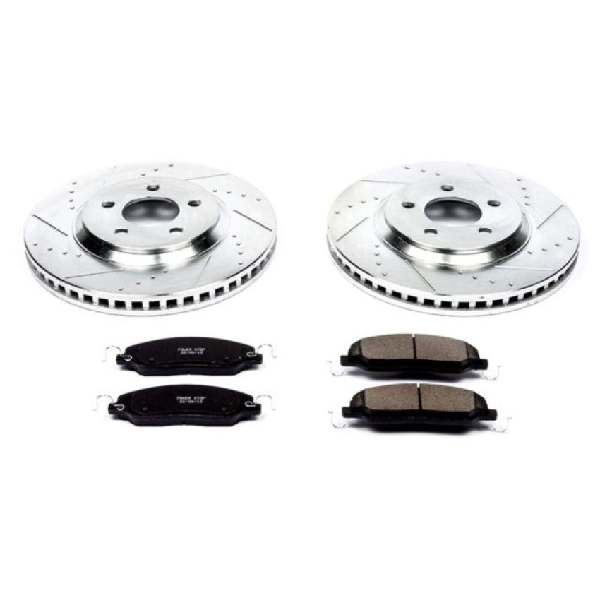 PowerStop K1380 Z23 Daily Driver Carbon-Fiber Ceramic Brake Pad and Drilled & Slotted Rotor Kit