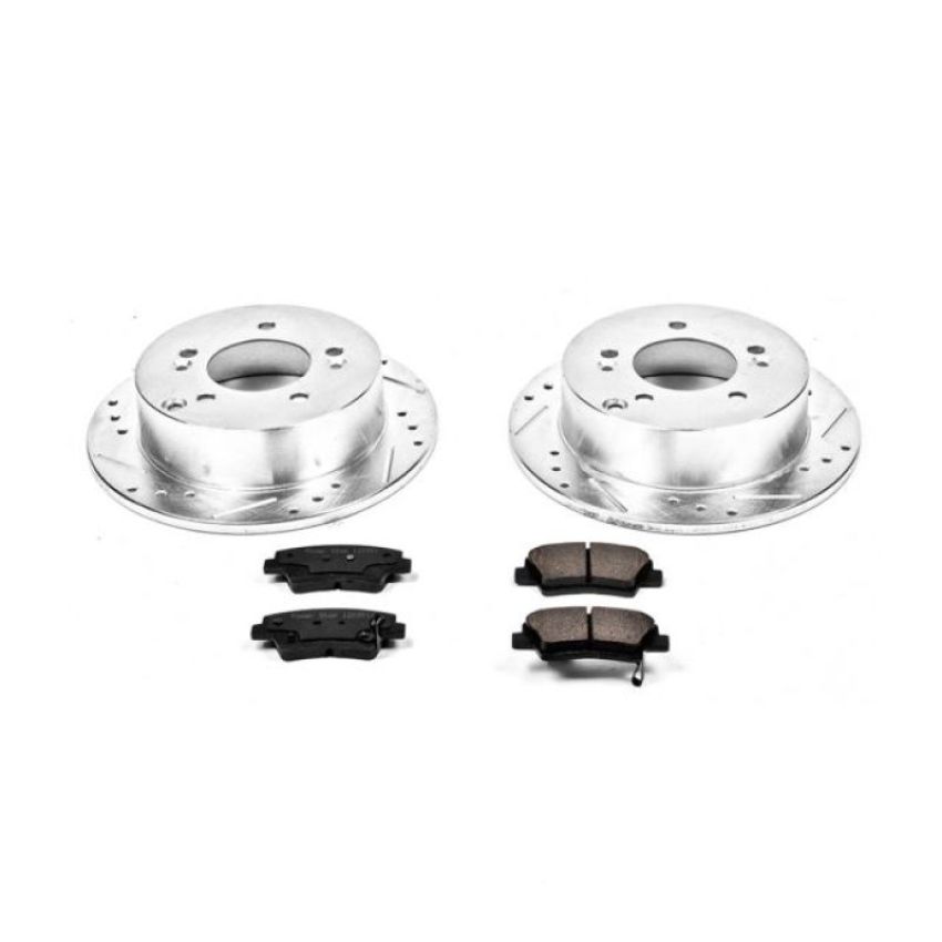 PowerStop K5395 Z23 Daily Driver Carbon-Fiber Ceramic Brake Pad and Drilled & Slotted Rotor Kit