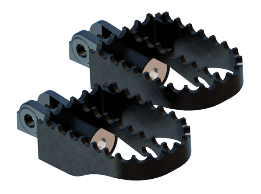Burly Brand B13-1200B MX Pegs Rider - Black