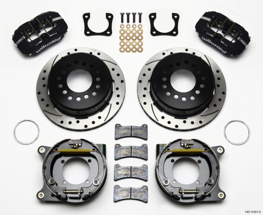 Wilwood 140-11401-D Dynapro Low-Profile 11.00in P-Brake Kit Drilled Chevy 12 Bolt Spcl 2.81in Offset