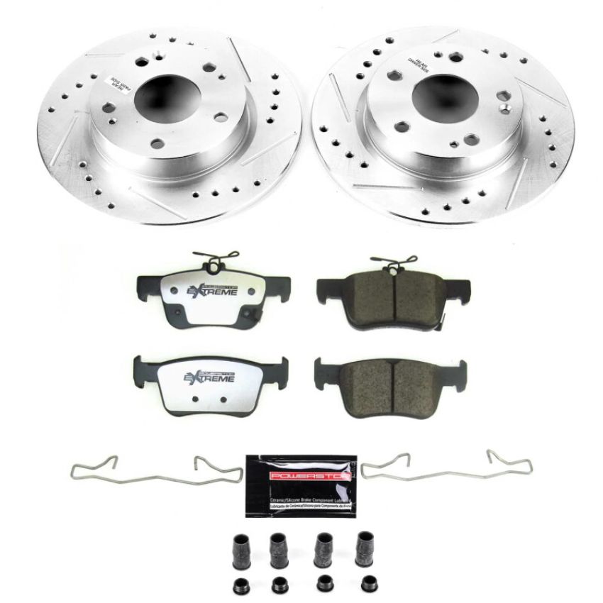 PowerStop K8330-26 Z26 Street Performance Ceramic Brake Pad and Drilled & Slotted Rotor Kit