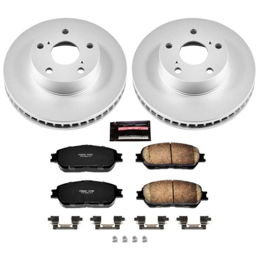 PowerStop CRK5431 Genuine Geomet Coated Rotor and Low-Dust Ceramic Brake Pad Kit