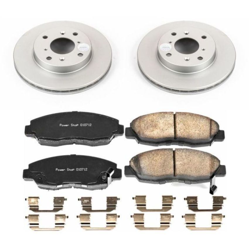 PowerStop CRK1239 Genuine Geomet Coated Rotor and Low-Dust Ceramic Brake Pad Kit