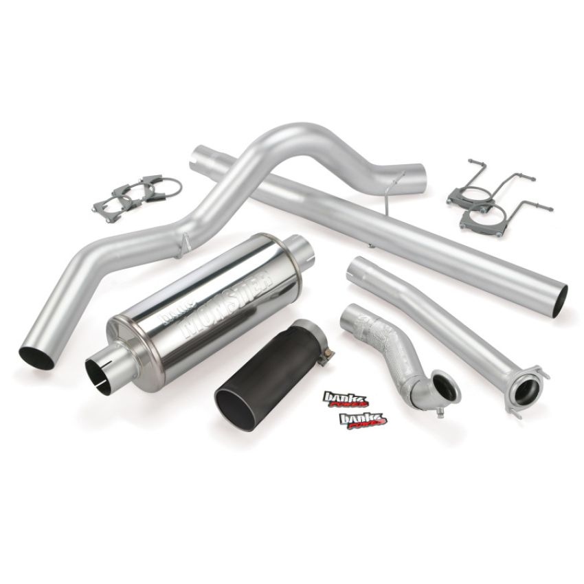 Banks Power 46296-B 94-97 Ford 7.3L ECSB Monster Exhaust System - SS Single Exhaust w/ Black Tip