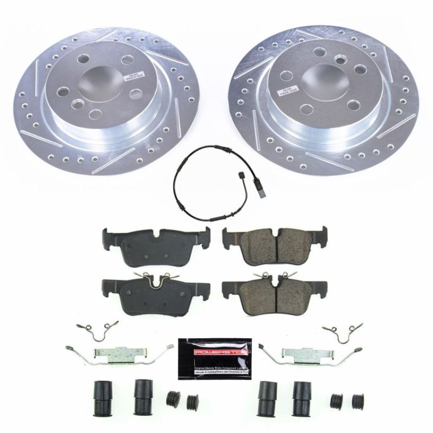 PowerStop K8111 Z23 Daily Driver Carbon-Fiber Ceramic Brake Pad and Drilled & Slotted Rotor Kit