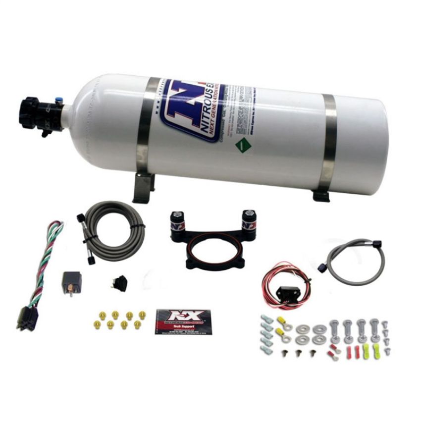 Nitrous Express 20948-15 5.0L Coyote and 7.3L Godzilla Plate System(50-200HP) WITH 15LB BOTTLE