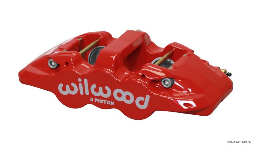 Wilwood 120-13286-RD Caliper-Aero4-L/H - Red 1.88/1.62in Pistons 1.25in Disc