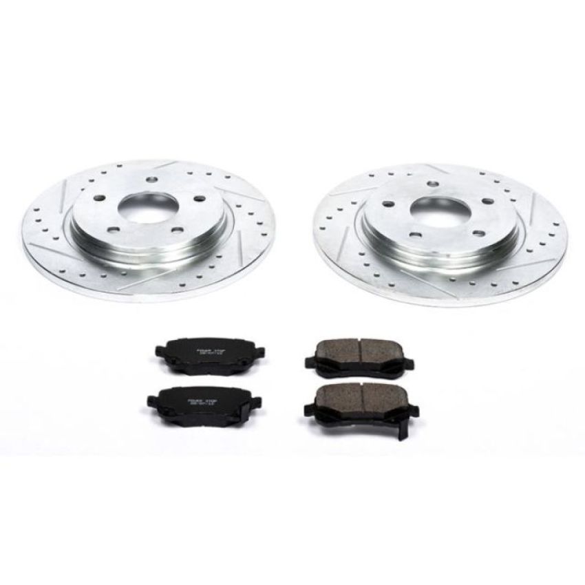 PowerStop K4569 Z23 Daily Driver Carbon-Fiber Ceramic Brake Pad and Drilled & Slotted Rotor Kit