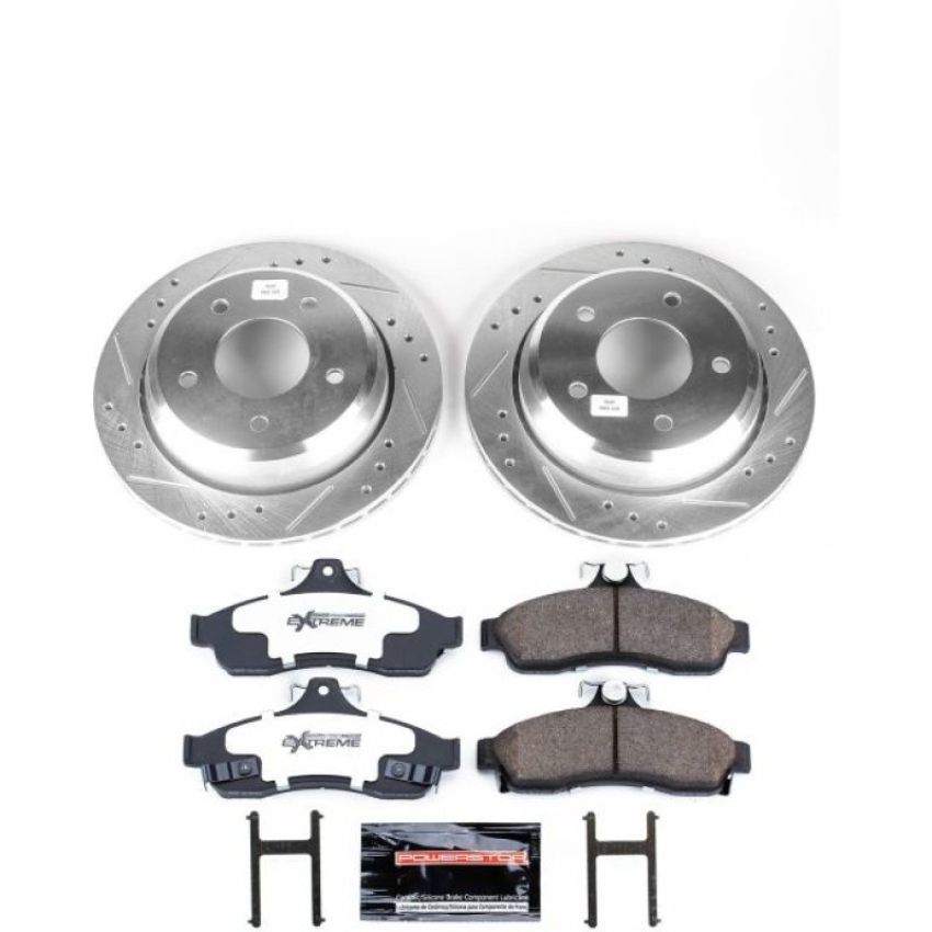 PowerStop K5064-26 Z26 Street Performance Ceramic Brake Pad and Drilled & Slotted Rotor Kit