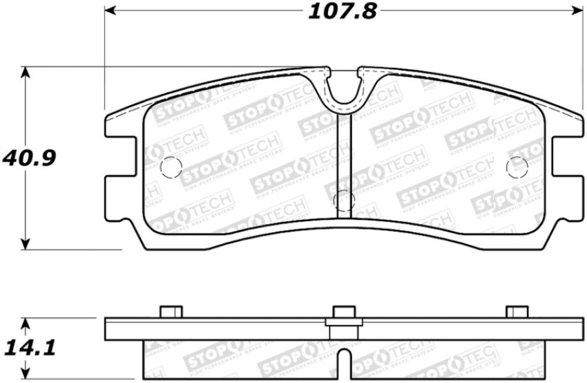 Stoptech 305.07540 Street Select Brake Pads - Rear