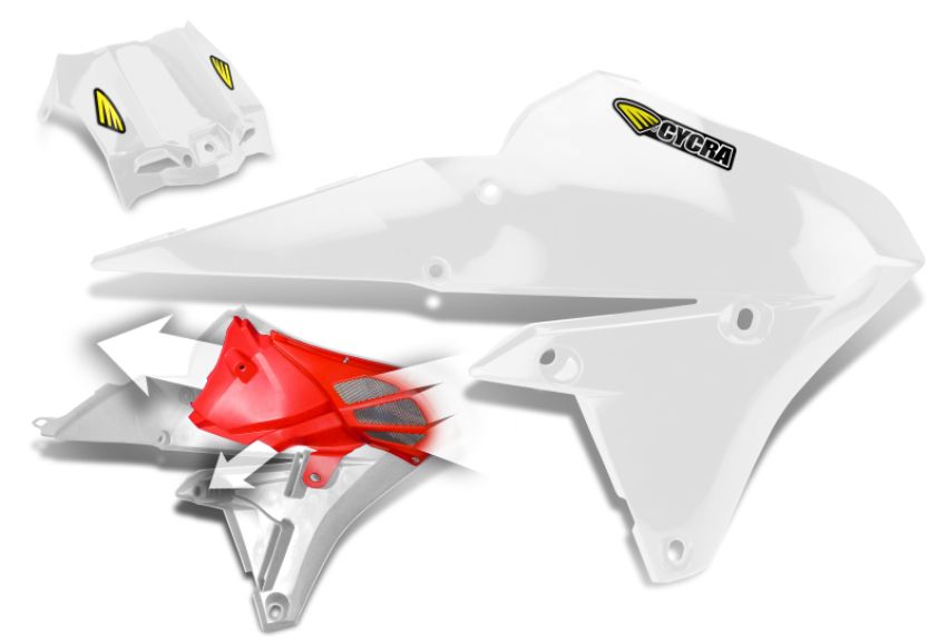 Cycra 1CYC-1782-42 14-19 Yamaha WR250F-450F/YZ250-450FX Powerflow Radiator Shrouds - White