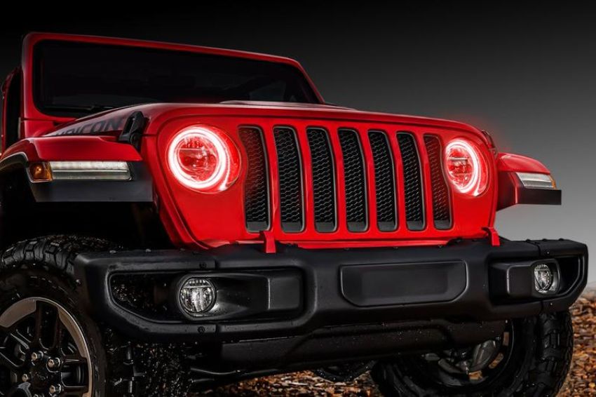 Oracle Lighting 1214-003 Jeep Wrangler JL/Gladiator JT LED Surface Mount Headlight Halo Kit - Red