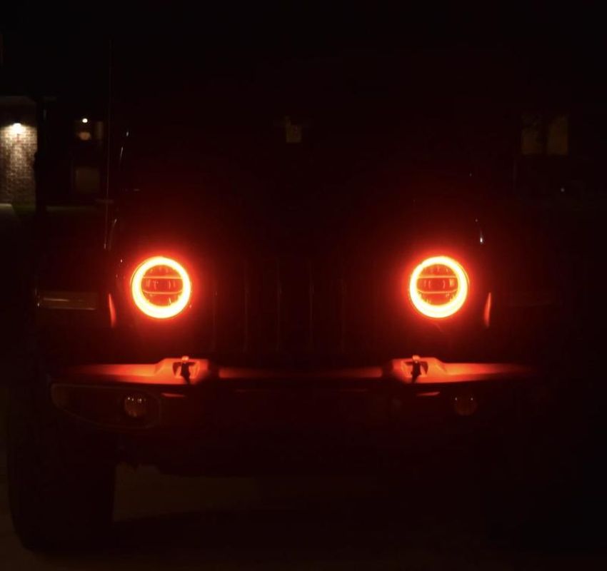 Oracle Lighting 1214-003 Jeep Wrangler JL/Gladiator JT LED Surface Mount Headlight Halo Kit - Red
