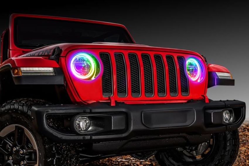 Oracle Lighting 1214-333 Wrangler JL/Gladiator JT LED Surface Mount Headlight Halo Kit - ColorSHIFT 2.0