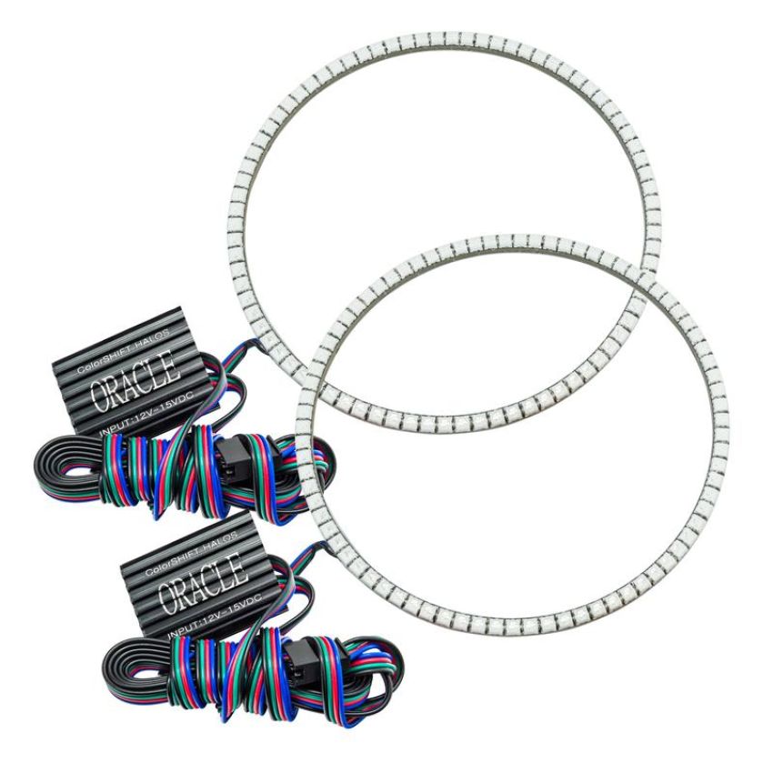 Oracle Lighting 1214-334 Wrangler JL/Gladiator JT LED Surface Mount Headlight Halo Kit - ColorSHIFT NC