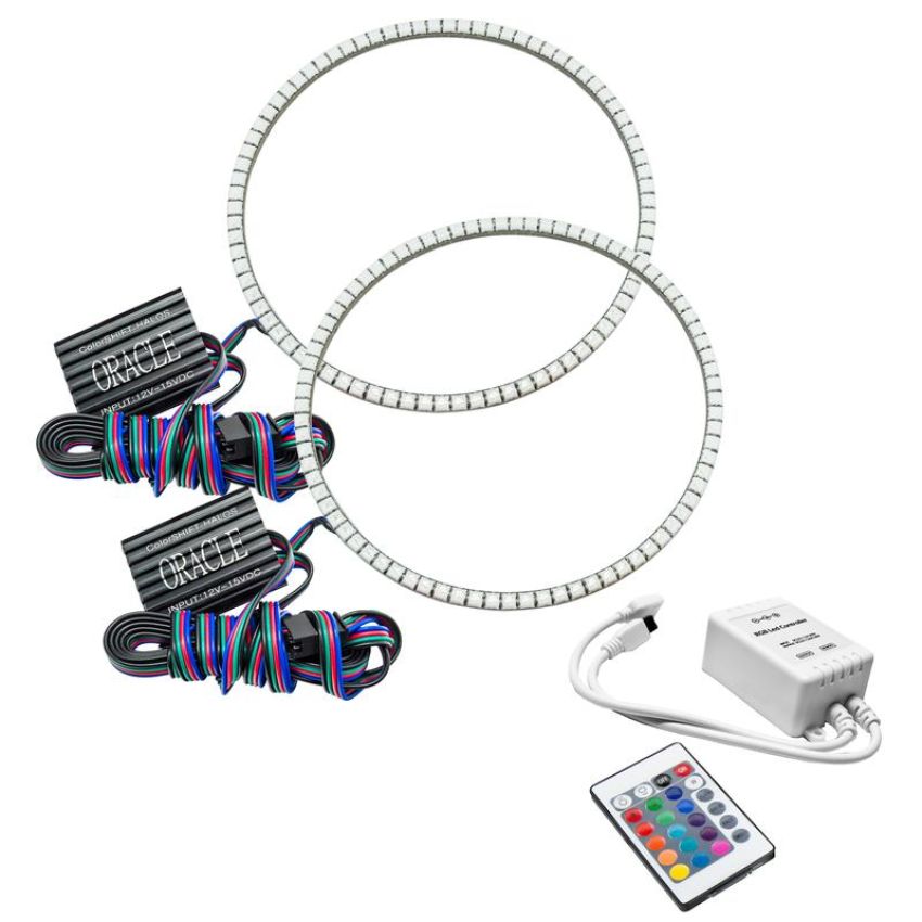 Oracle Lighting 1214-504 Wrangler JL/Gladiator JT LED Surface Mount Headlight Halo Kit - ColorSHIFT SIM