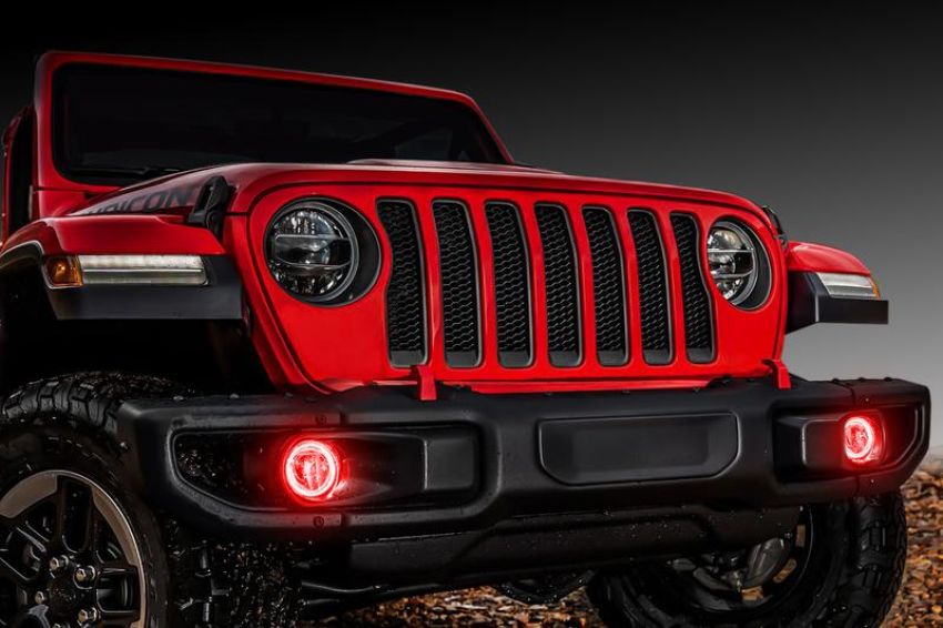 Oracle Lighting 1215-003 Jeep Wrangler JL/Gladiator JT LED Surface Mount Fog Light Halo Kit - Red