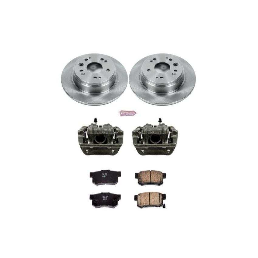 PowerStop KCOE6172 OE Stock Replacement Low-Dust Ceramic Brake Pad, Rotor and Caliper Kit