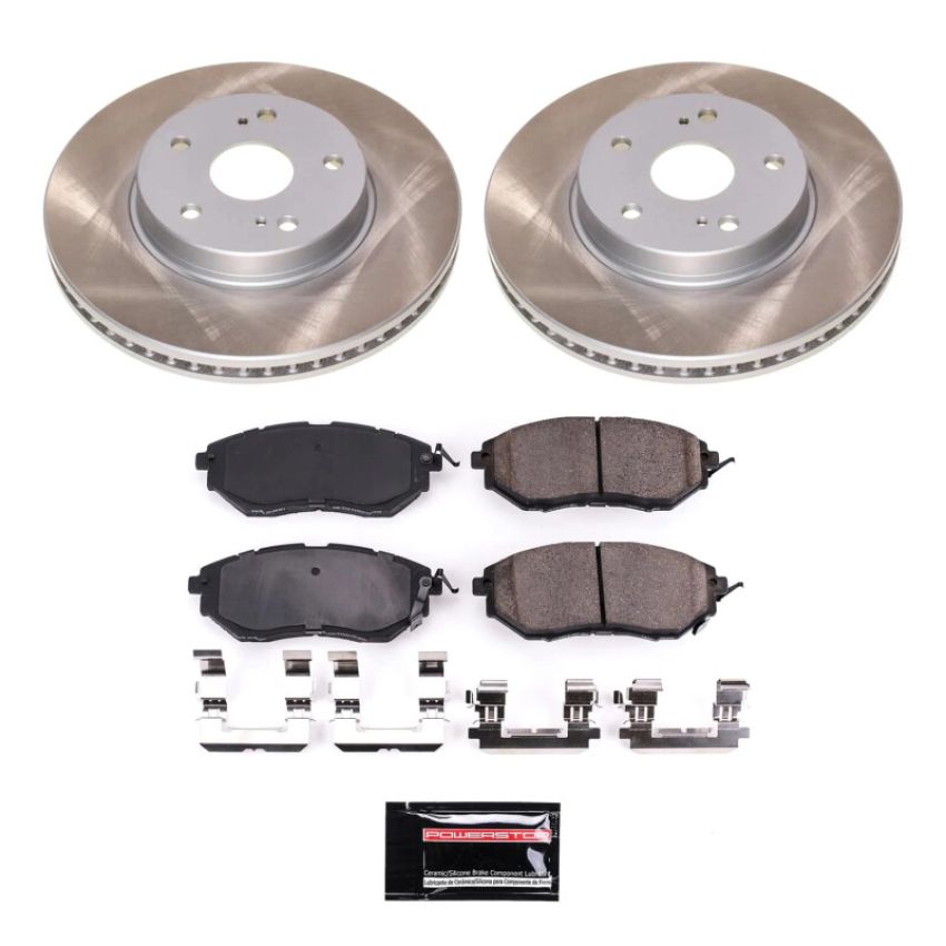 PowerStop SC8404 Semi-Coated Rotor and Low-Dust Ceramic Brake Pad Kit