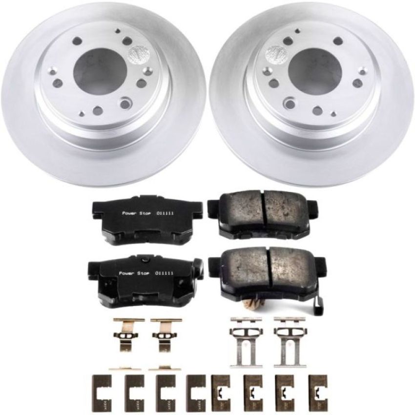 PowerStop CRK709 Genuine Geomet Coated Rotor and Low-Dust Ceramic Brake Pad Kit