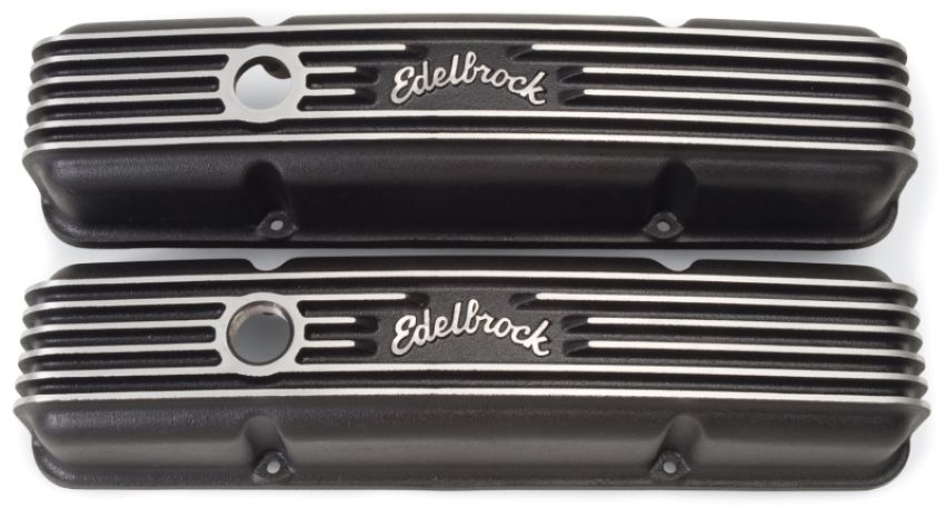 Edelbrock 41443 Valve Cover Classic Series Chevrolet 1959-1986 262-400 CI V8 Black