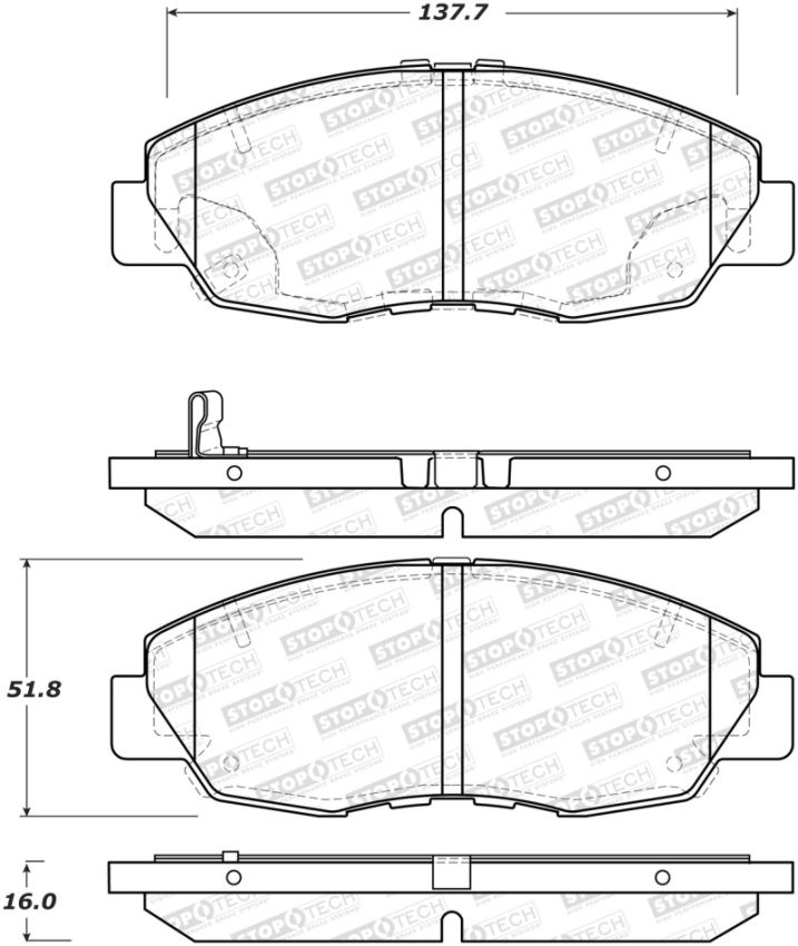 Stoptech 308.15780 Street Brake Pads - Front