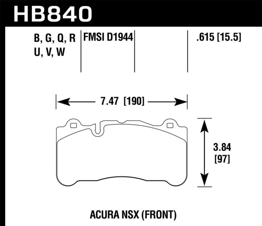 Hawk Performance HB840G.615 DTC-60 Disc Brake Pad