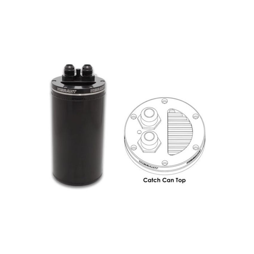 Vibrant Performance 12695 Universal Catch Can, Recessed Filter Top - Anodized Black
