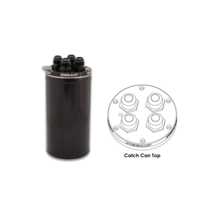 Vibrant Performance 12697 Universal Catch Can, Recirculating Closed Loop Top- Anodized Black