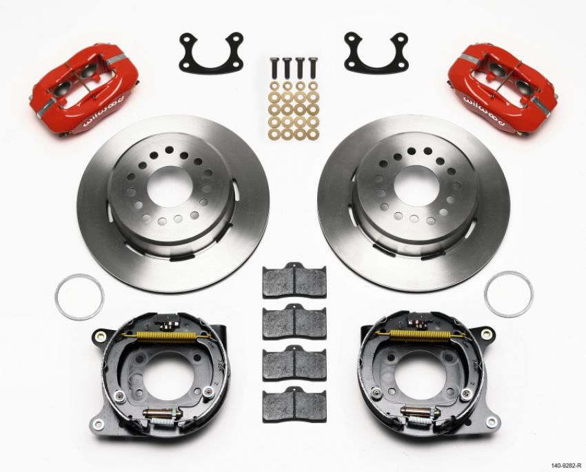 Wilwood 140-9282-R Forged Dynalite P/S Park Brake Kit Red Small Ford 2.50in Offset