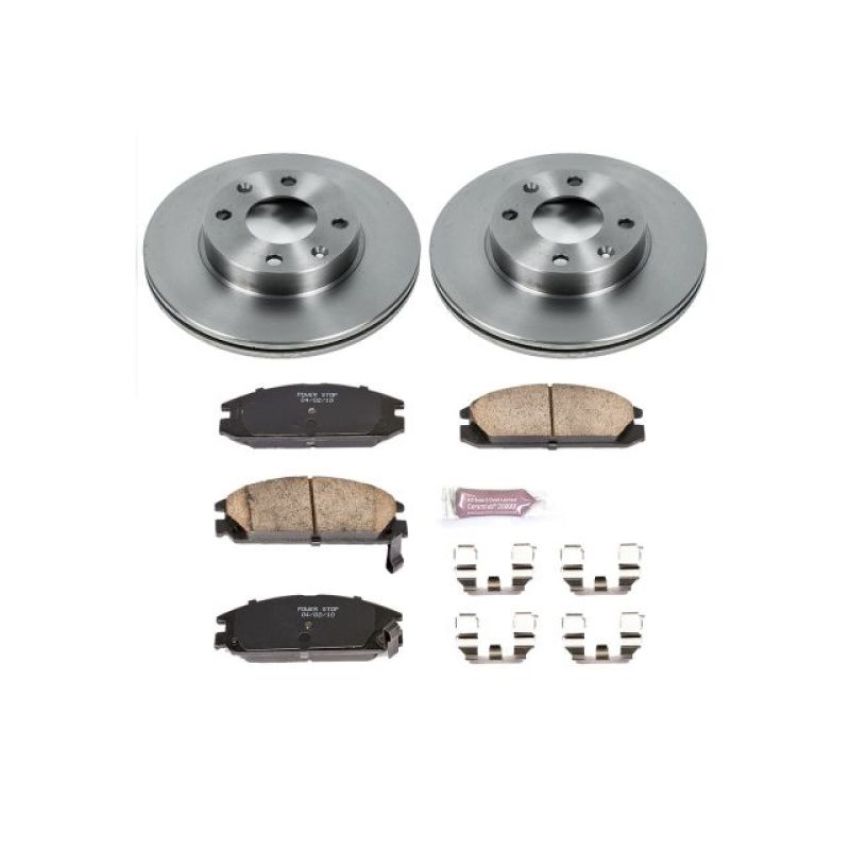 PowerStop KOE400 OE Stock Replacement Low-Dust Ceramic Brake Pad and Rotor Kit