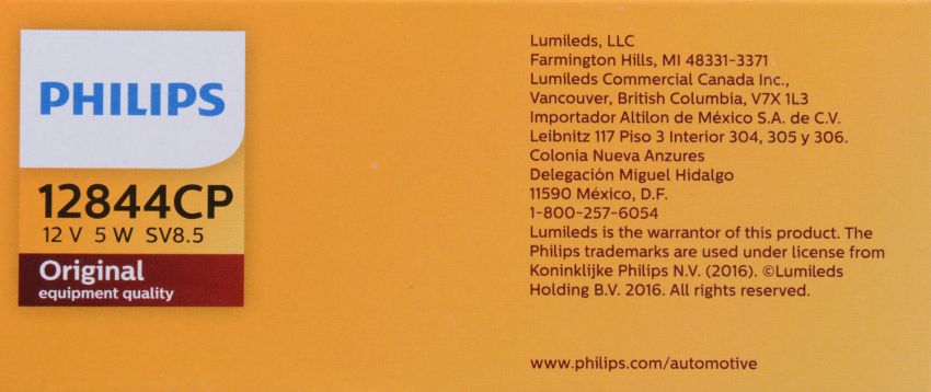 Philips 12844CP Philips Standard Minature 12844 Pack of 10