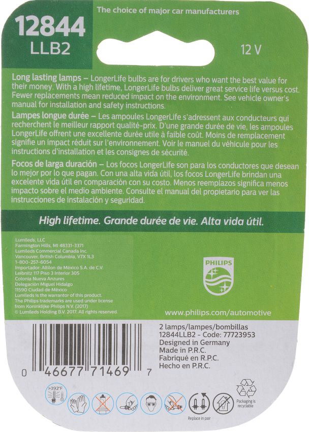 Philips 12844LLB2 Philips LongerLife Miniature 12844LL