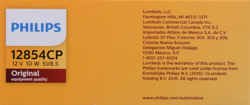 Philips 12854CP Philips Standard Miniature 12854 Pack of 10