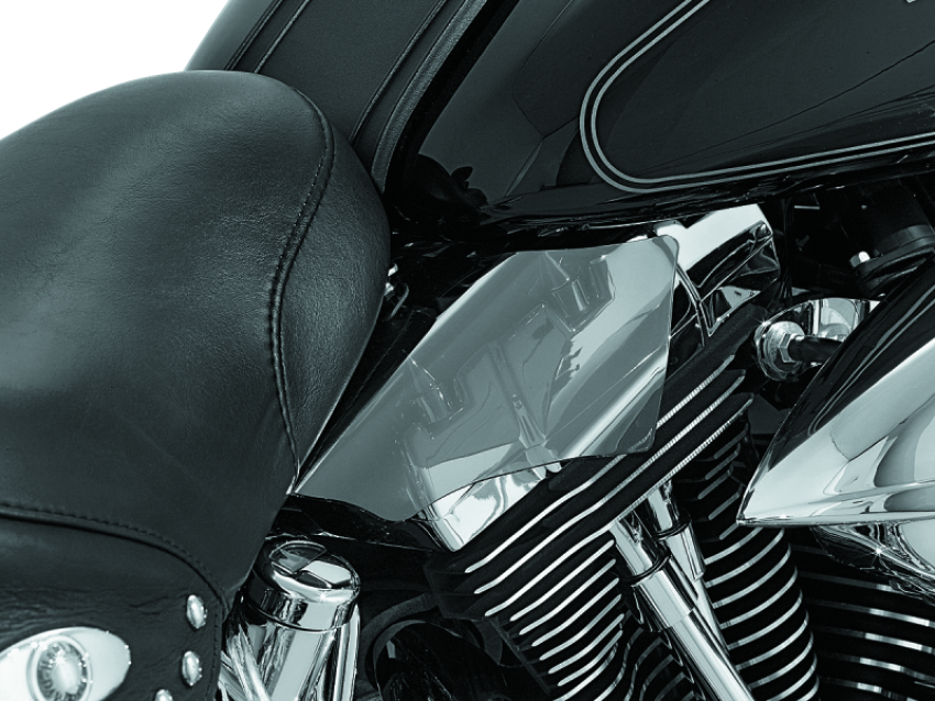 Kuryakyn 1186 Saddle Shields Heat Deflectors 00-17 Softail Smoke