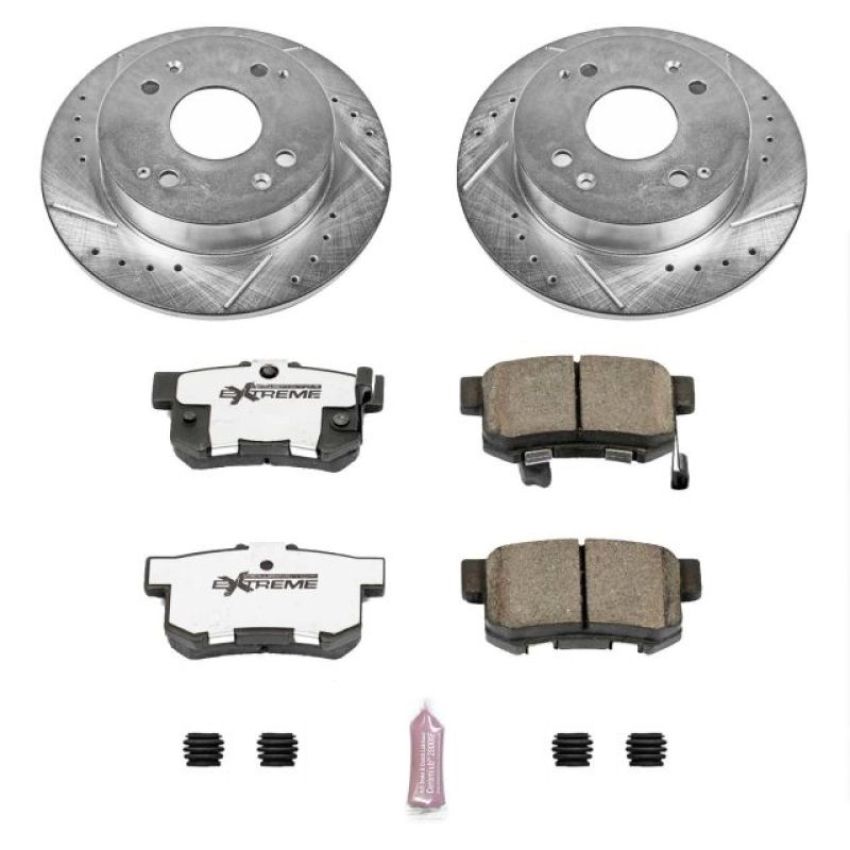 PowerStop K701-26 Z26 Street Performance Ceramic Brake Pad and Drilled & Slotted Rotor Kit