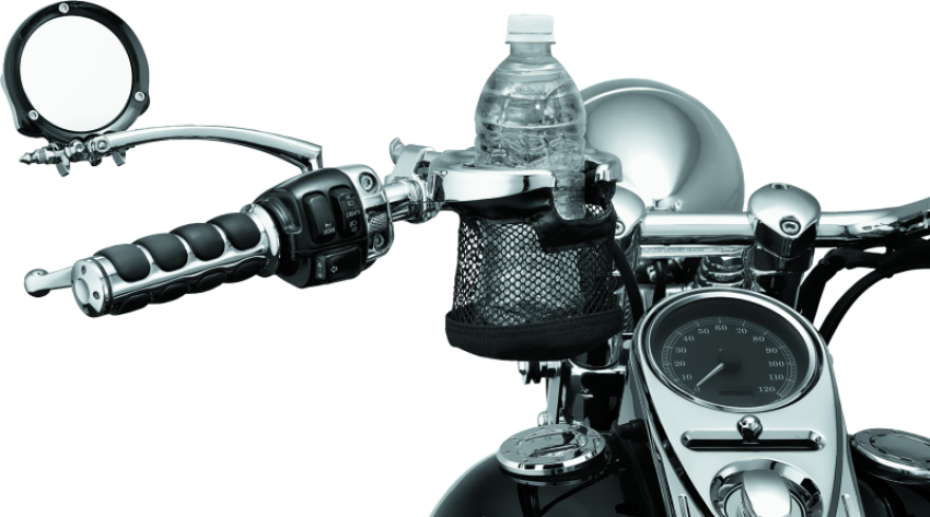 Kuryakyn 1422 Mesh Basket Universal Drink Holder 1in Clamp Chrome