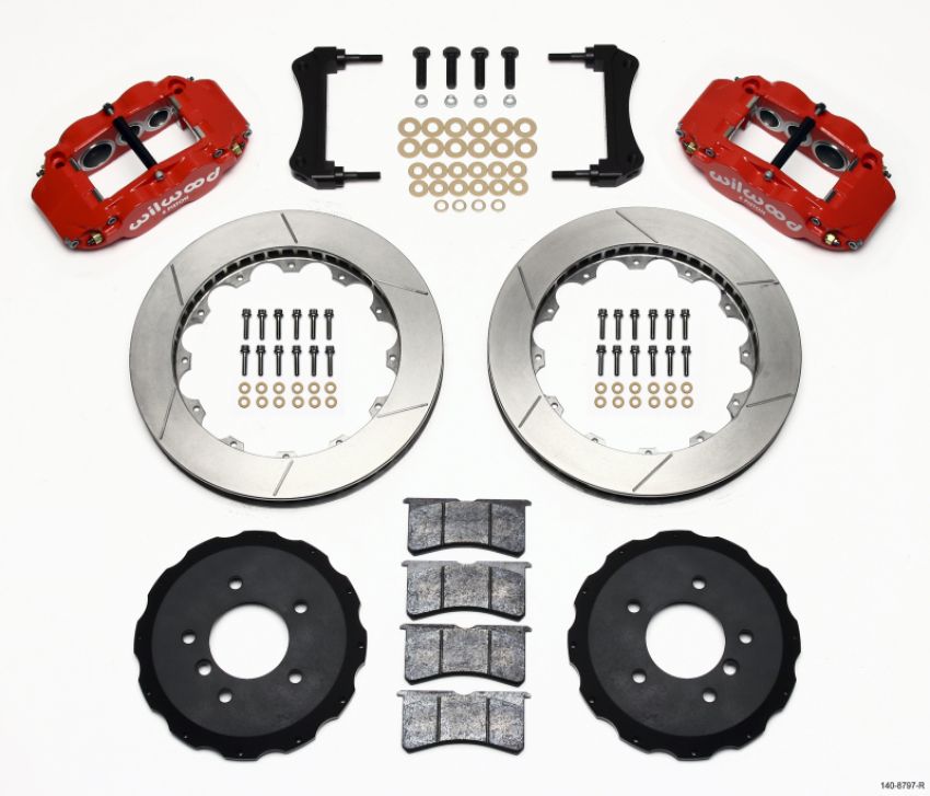 Wilwood 140-8797-R Narrow Superlite 6R Front Hat Kit 13.06in Red E36 BMW M3