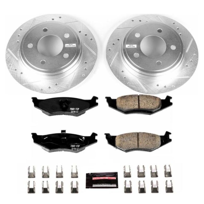PowerStop K1667 Z23 Daily Driver Carbon-Fiber Ceramic Brake Pad and Drilled & Slotted Rotor Kit