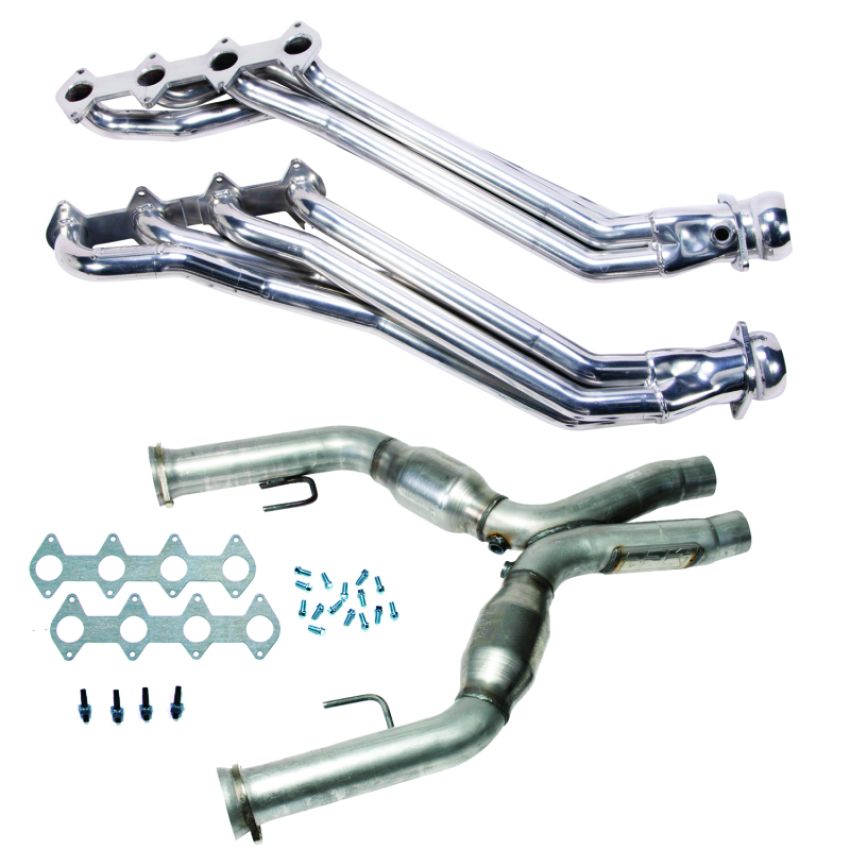 BBK 16413 05-10 Ford Mustang GT 1 5/8 Long Tube Headers w/High Flow Catted X-Pipe (Silver Ceramic)