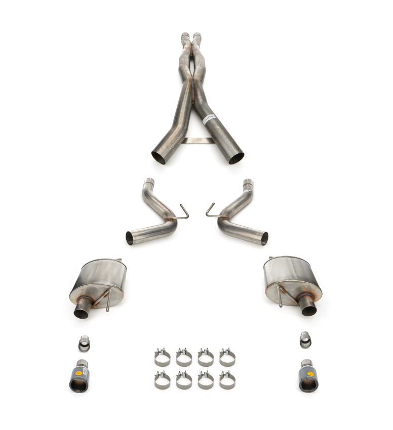 CORSA Performance 21251BLK Corsa 24 Ford MustangGT Xtreme Cat-Back Ex.Sys 3.0in Dual Rear Exit w/4.5in Blk PVD StraightCut Tip