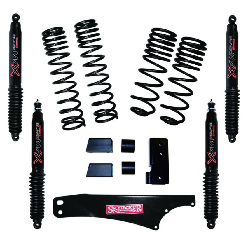 Skyjacker JK20BPBLT 2007-2018 Jeep Wrangler JK 2 Door 4WD Long Travel 2in-2.5in Lift Kit w/Black Max Shocks