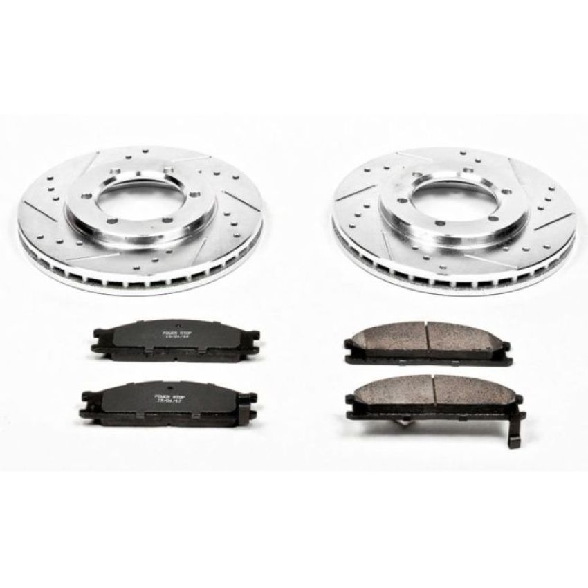 PowerStop K2278 Z23 Daily Driver Carbon-Fiber Ceramic Brake Pad and Drilled & Slotted Rotor Kit