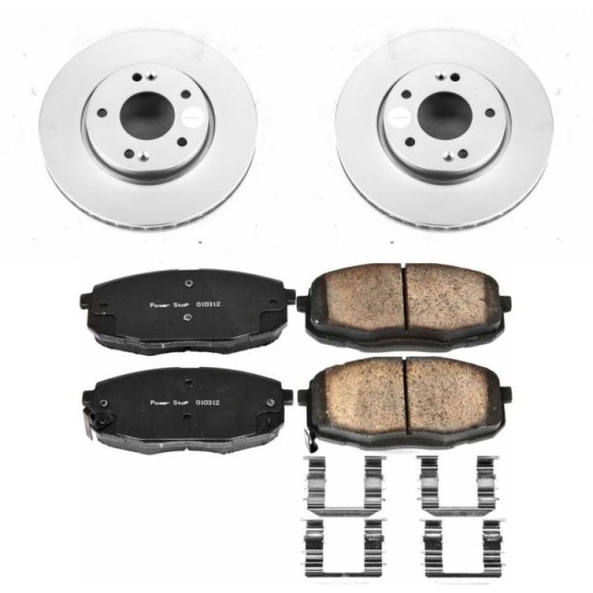 PowerStop CRK5911 Genuine Geomet Coated Rotor and Low-Dust Ceramic Brake Pad Kit