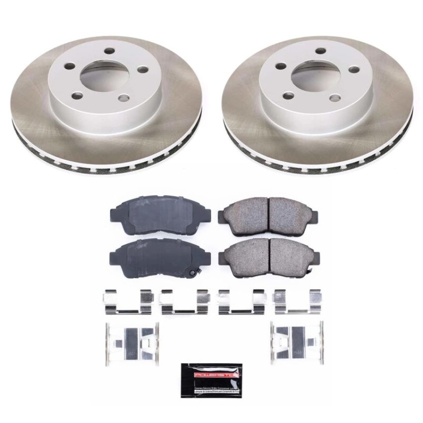 PowerStop SC1860 Semi-Coated Rotor and Low-Dust Ceramic Brake Pad Kit