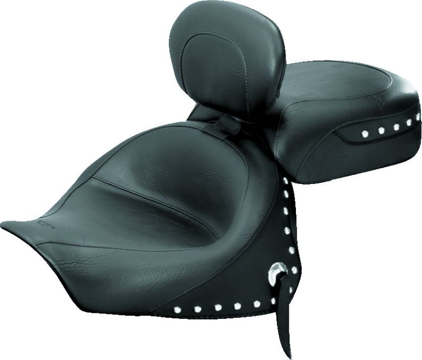 Mustang Motorcycle 79350 Mustang 03-08 Kawasaki Vulcan 1600 Classic,05-08 Nomad Tour 2PC Seat w/Driver Backrest Studs - Black