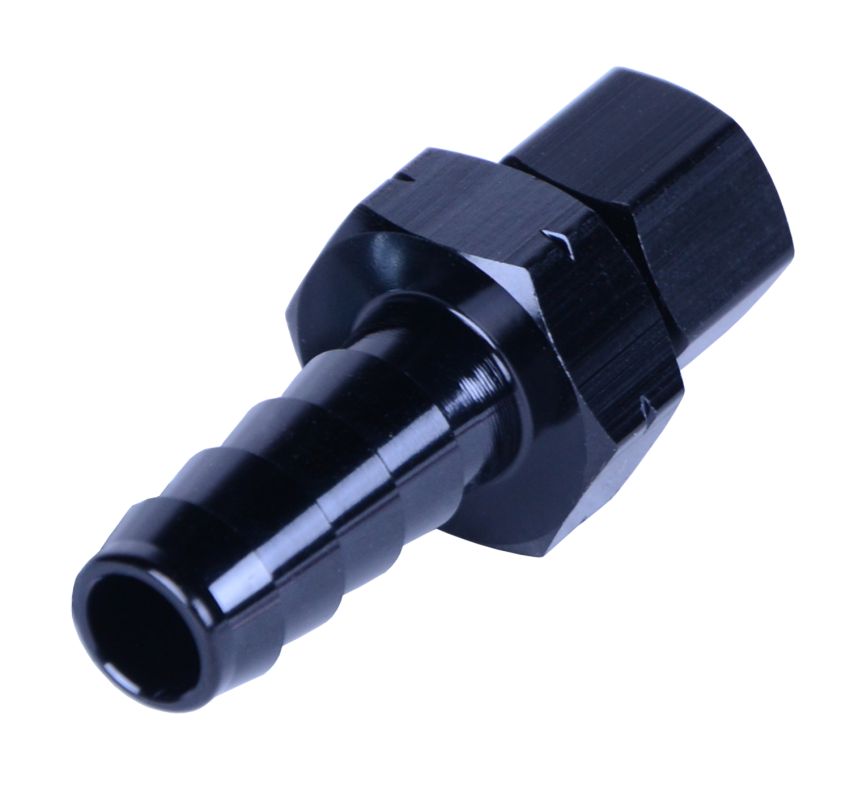 Derale 13041 5/16” Transmission Cooler Line to 3/8” Hose Barb Black anodized Fitting