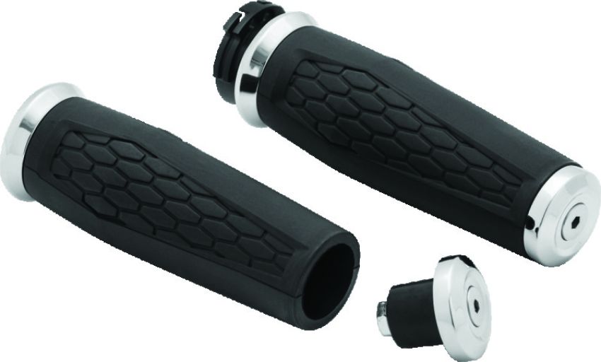 Kuryakyn 5920 Hex Grips Dual Cable Chrome