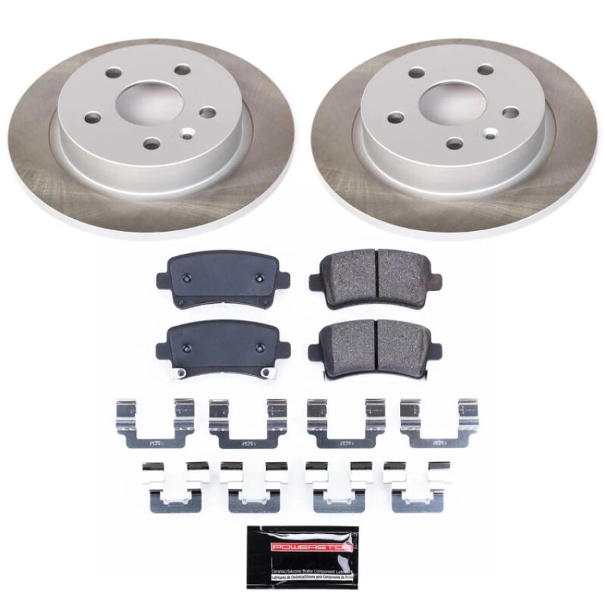 PowerStop SC5531 Semi-Coated Rotor and Low-Dust Ceramic Brake Pad Kit